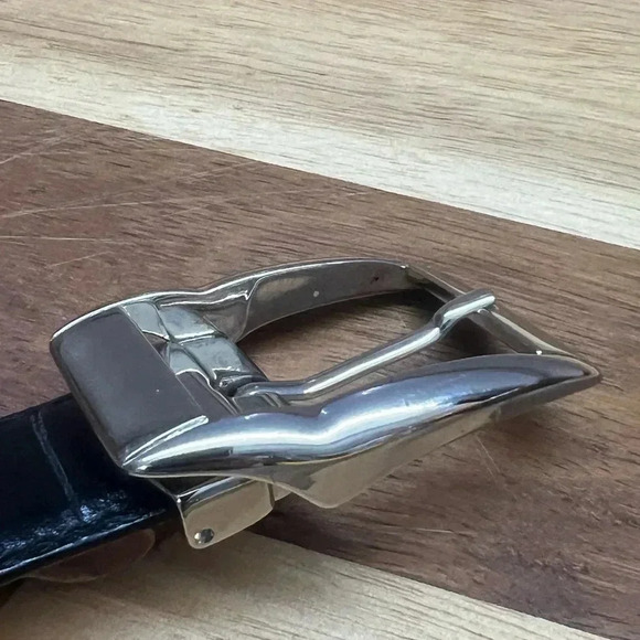 HAROLD POWELL Black Concho Leather Belt - SZ Medium - MADE IN ITALY - Picture 14 of 15